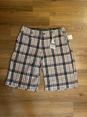 Arizona Jean Company Plaid Flat Front Shorts